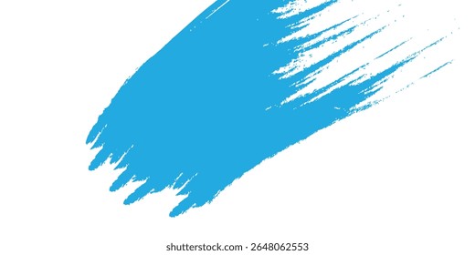 Pincelada azul Abstractas del cepillo en el fondo Horizontal aislado blanco