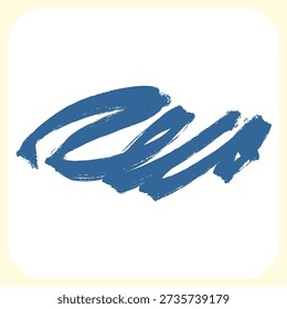 Abstract Blue Paint Splash Brush. Bold Hand-Drawn Marker Smudge for Grungy Urban Street Art Texture.