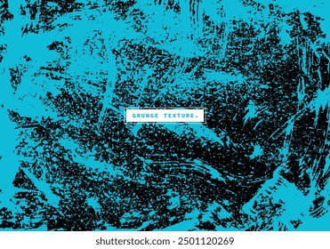 Abstract blue paint splatter on black background.
