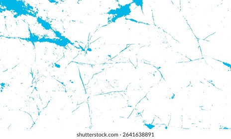 Abstract blue paint splatters and line patterns over a white background creating a modern grungy design for various creative applications.