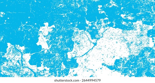 Abstract blue paint splatters and line patterns over a white background creating a modern grungy design for various creative applications.