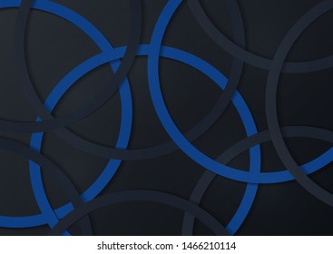 Abstract blue paper art vector illustration with 3d backdrop. Vector illustration. Cover layout template