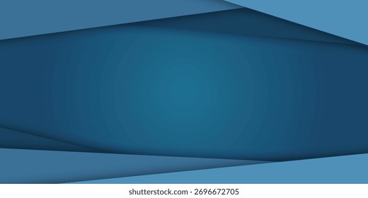 Abstract blue paper background. Diagonal lines with shadow vector illustration. Gradient layout banner business concept.