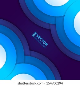 Abstract blue paper circles background. RGB EPS 10 vector illustration