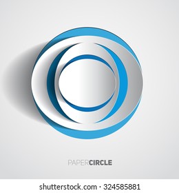 Abstract blue paper circles on light background, Vector eps10 illustration