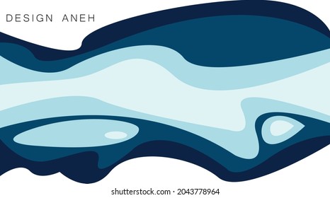 Resumen de papel azul corte un vector de alivio realista. Plantilla de fondo para banners, volantes, presentaciones.