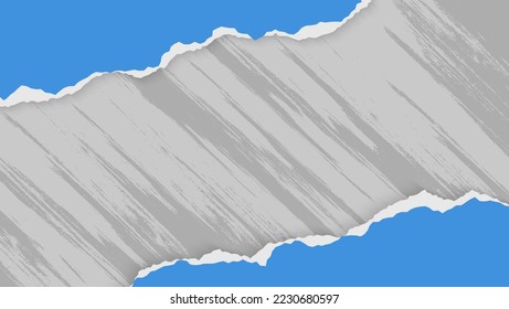 Abstract Blue Paper Ripped Frame In Wall Grunge Background