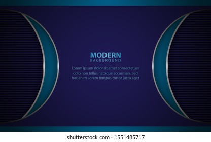 Abstract blue paper shapes overlapping layers texture background. Modern and trendy concept vector design template for use element modern cover, banner, card