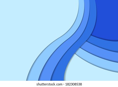 abstract blue paper wavy background