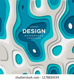 Abstract blue papercut background.