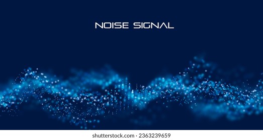 Abstract blue particle background. Flow wave with dot landscape. Digital data structure. Future mesh or sound grid. Pattern point visualization. Technology vector illustration.