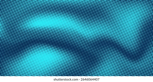 Abstract blue particle background. Flow wave with dot landscape. Digital data structure. Future mesh or sound grid. Pattern point visualization. Technology vector illustration.
