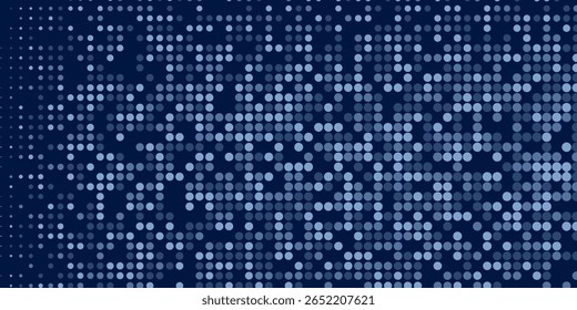 Abstract blue particle background. Flow wave with dot landscape. Digital data structure. Future mesh or sound grid. Pattern point visualization. Technology vector illustration.

