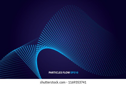 Abstract blue particles flow background vector