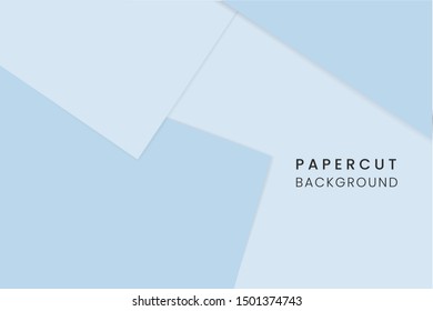 Abstract blue pastel colored paper cut style texture for background. Papercut design layout use for banner, business, presentation, flyer, poster, print, card, brochure design, and more.