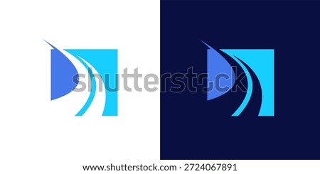 Abstract Blue Path Logo Design with Dynamic Curved Lines