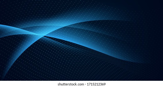Abstract blue pattern and background poster with dynamic triangle. technology Particle Mist network Cyber security Vector illustration.