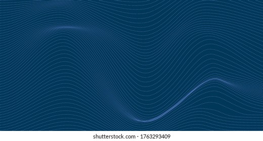 Abstract blue pattern and background poster with dynamic triangle. technology Particle Mist network Cyber security Vector illustration.