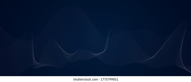 Abstract blue pattern and background poster with dynamic triangle. technology Particle Mist network Cyber security Vector illustration.