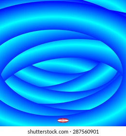 abstract blue pattern with cyan curve isolated on dark blue background. vector illustration