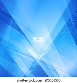 Abstract blue perspective background. Vector