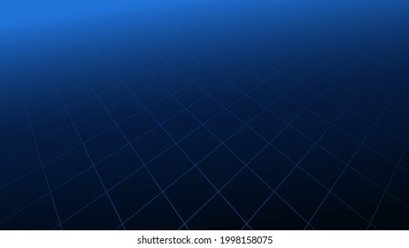 Resumen de la línea de cuadrícula de la perspectiva azul con tecnología futurista de fondo de concepto de alta tecnología digital. Ilustración del vector