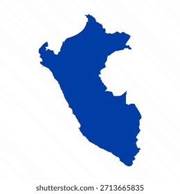 Abstract Blue Peru Simple Map