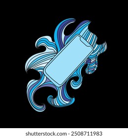 Diseño de Vector de teléfono azul abstracto 
