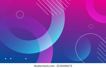 Abstractas fondo azul y rosa con círculos. Ilustración vectorial
