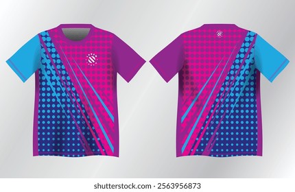 abstract blue and pink background pattern for sport jersey design mockup