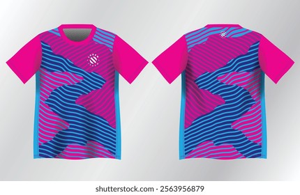 abstract blue and pink background pattern for sport jersey design mockup