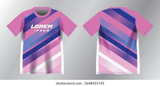 abstract blue and pink background pattern for sport jersey design mockup