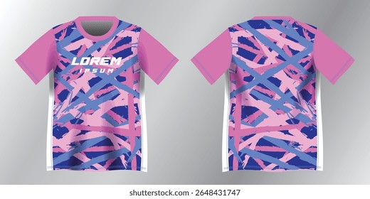abstract blue and pink background pattern for sport jersey design mockup