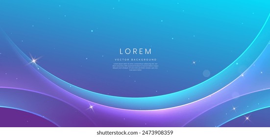 Abstract blue and pink curved element background with blue and pink dynamic wave lines and lighting effect. Vector illustration
