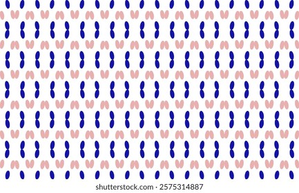 abstract blue and pink dot on white background with bubbles, round block dot and square block checkerboard flower repeat pattern, replete image, design for fabric printing