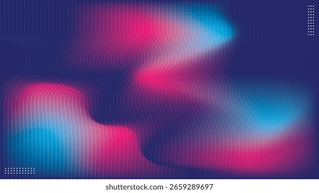 Fondo Abstractas de ondas fluidas azules y rosadas. Ilustración vectorial