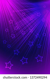 Abstract Blue and Pink Geometric Pattern with Stripes. Sloping Bright Shiny Texture. Festive Disco. Vector. 3D Illustration