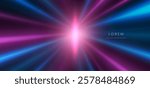 Abstract blue and pink glowing rayn curved on black background. Hi speed motion moving concept on black background. Vector illustration