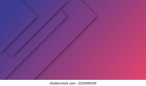 Abstract Blue and Pink Gradient Background Geometric Paper Cut Style for Brochures or Landing Pages Template
