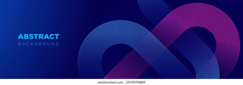 Abstract blue and pink gradient background with circle lines pattern