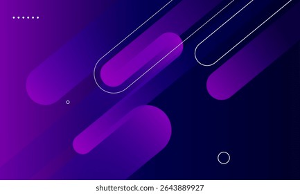 Abstract blue and pink gradient background with geometric diagonal rounded lines. Dynamic shapes composition. Design elements. Vector illustration eps10.