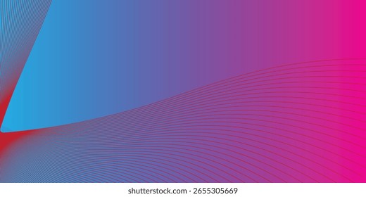 Abstrakter Hintergrund mit blaurosa Farbverlauf und roten linearen Designelementen