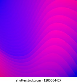 Abstract blue and pink gradient color striped lines wave pattern background and texture. You can use for template, brochure. leaflet, poster, print, ad, banner. Vector illustration
