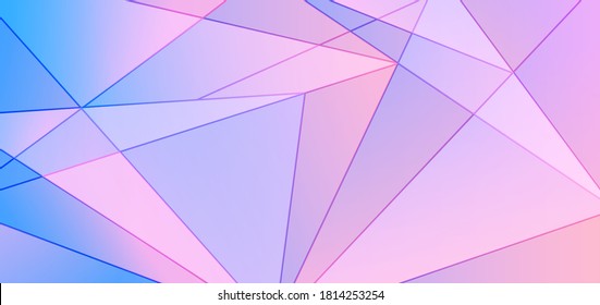 Resumen de fondo y textura de patrón poligonal de gradiente azul y rosa. El triángulo mosíaco bajo de polo se forma en un diseño aleatorio. Ilustración del vector