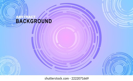 Resumen del fondo de la tecnología de degradado azul y rosa con varios elementos tecnológicos Innovación Fondo de la Comunicación de alta tecnología Concepto Círculo en blanco para tu texto. Diseño de la ilustración vectorial.