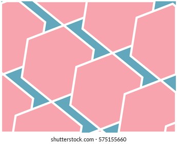 abstract blue and pink hexagon background