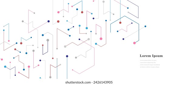 abstract blue pink hexagon, geometric texture background, scientific technology, network concept