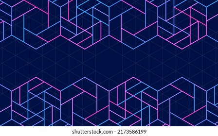 hexágono rosa azul abstracto, red o imagen eléctrica, fondo geométrico de textura marina, tecnología científica, concepto de ingeniería