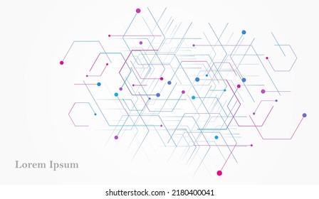 hexágono rosa azul abstracto, imagen de red, fondo geométrico, tecnología científica, concepto médico