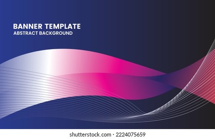 Plantilla de ilustración de fondo de línea azul y rosa abstracto